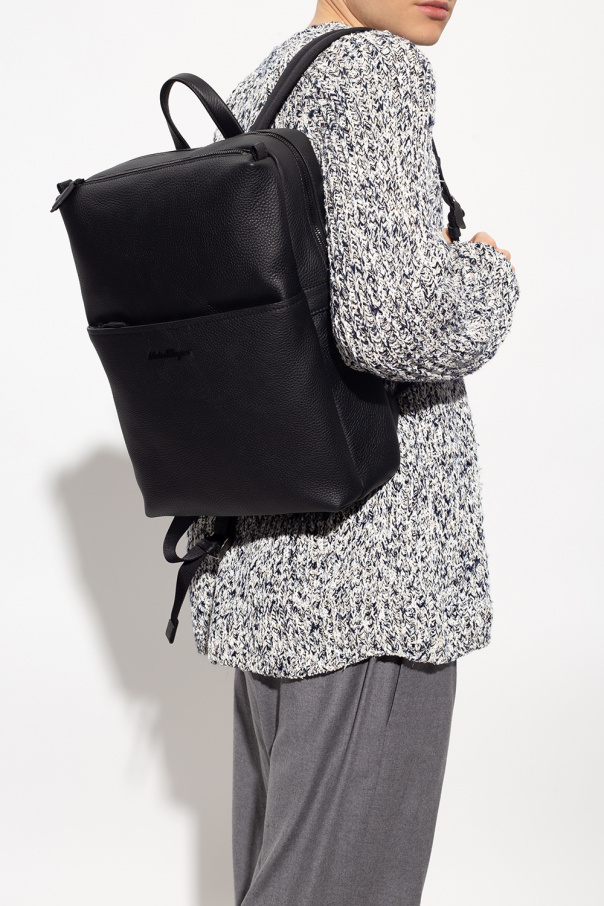 Backpack with logo Salvatore Ferragamo salvatore ferragamo vara pumps item IetpShops France